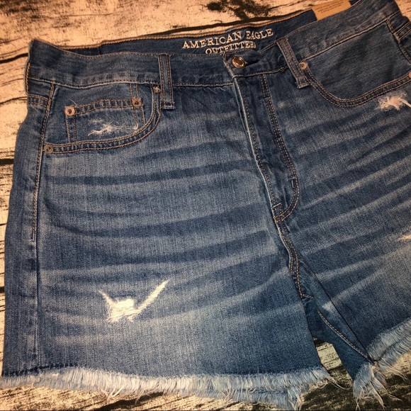 NWT | AEO Distressed Hi-Rise Festival Midi Shorts - Picture 6 of 8